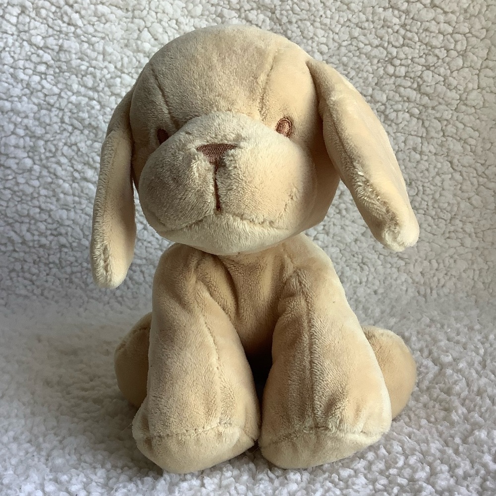 KELLYTOY 2017 Beige Puppy Dog Plush w Rattle Crinkle Ears Stuffed Animal Toy